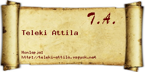 Teleki Attila névjegykártya